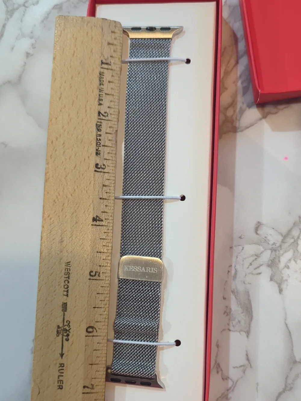 Kessaris Silver Mesh Watch Band for Women